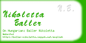 nikoletta baller business card